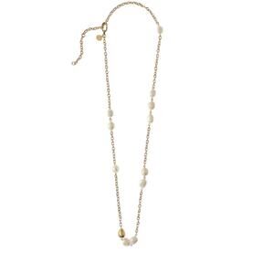 Maje Freshwater Pearl Gold Tone Necklace Brass Chain Clasp Hiver 2022 Minimalist